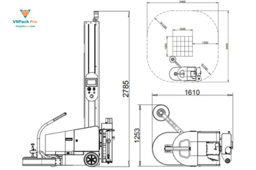 Cấu tạo của robot quấn màng tự động XT4510