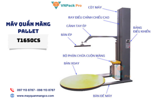 cấu tạo máy quấn màng co 1650CS