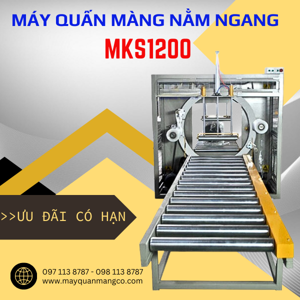 Máy quấn màng nằm ngang MKS1200 chính hãng