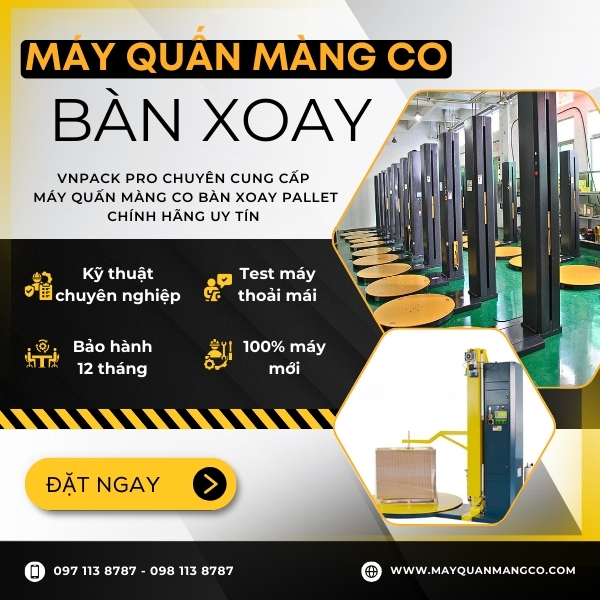 Máy quấn màng co bàn xoay pallet